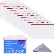 Red Business Card Holders Wisdom Panel 10 Pack Horizontal Extra Thick Clear ID Badge Holder Card Holder 4-3/8*2-5