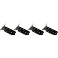 Controller Cards Tauoh PCIe 4.0 Dual-Disk PCIeX16 to M.2 M-Key NVME SSD Expansion Card