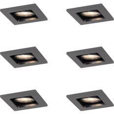 Belysning QAZQA Set med 6 Modern Infälld 50 mm Rund Vridbar Spotlight