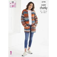 Needlework Patterns on sale King Cole Super Chunky Knitting Pattern Ladies Jacket & Sweater 6194