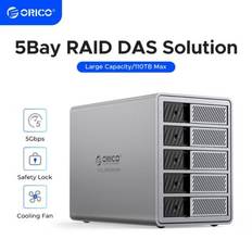 External Enclosures Orico 5 Bay Hard Drive Enclosure Raid USB 3.0 Dock Pro Series 110TB