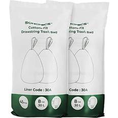 Songmics DrawString Soppåsar Papperskorgar för 30L Sopkärl 90 Stycken Vit