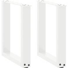vidaXL Sofabordben U-formet 2 Stk 28x 42-43 Cm Stål Hvid Bordben 2stk