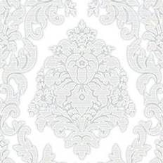 Muriva Odessa Damask White Wallpaper