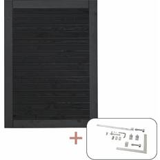 Röda Grindar Plus Grind Plank Enkel Med Beslag 100x125 cm Svart