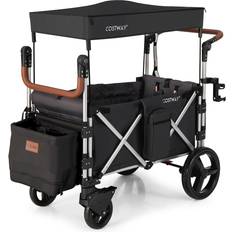 Costway Twin Baby Double Stroller Wagon Push Pull Stroller Black