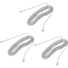 3X 9M 30Ft RJ11 6P2C Modular Telephone Phone Cable