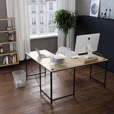Beige Writing Desks Blue Elephant Bac L-Shape 82cm H X 151cm W X 151cm D Writing Desk