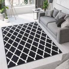 MiLAN Moroccan Trellis Living Room Rug 80cm x 150cm Red, Black cm