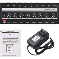Andoer HA800S Headphone Amplifier 8 Channels Mono Stereo Metal Stereo Headphone Amp