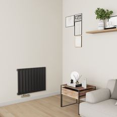 Radiators Eleganza Eco Midnight Black Horizontal Flat Designer Aluminium Radiator 600 x 750 mm 2302 BTU