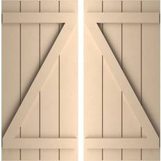 Windows Ekena Millwork Rustic 4 Board Spaced B-N-B Faux Wood Shutters 23.5x42 Timber Window Shutter