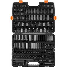 VEVOR Impact Set 130 Piece 3/8 in 1/2 in 6 Point Cr-Mo Alloy Steel Ratchet Wrench