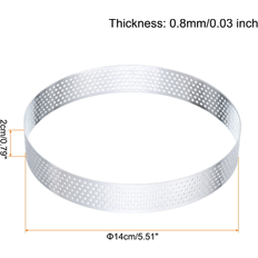 Pastry Rings Unique Bargains 3 Pcs Stainless Steel Cake Rings Round Perforated Baking Dessert Cake 5.5" Pastry Ring