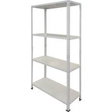 Regalux Lagerhylla 4 Plan 150 x 80 x 30 cm 50 kg Vit Hyllsystem