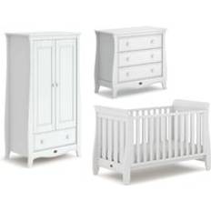 Boori Sleigh Urbane 3 Piece Room Set In White Cot Bed Chest and Wardrobe
