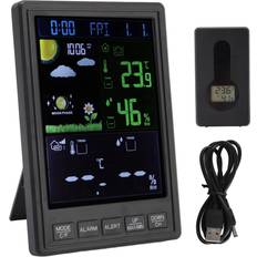 Termometrar & Väderstationer Cosy@home Weather Stations Wireless Indoor Outdoor Color Display Black 3 Channels Regulable Backlight Clock