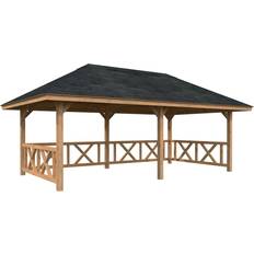 Trä Paviljonger & Tillbehör Palmako Pavillon Bianca Set 588 cm x 300 cm Braun Tauchgrundiert