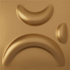 Wall & Chair Rail Mouldings Ekena Millwork Embossed Bright Coat Gold PVC Wall Panel 11-7/8 in x 11-7/8 in 12-Pack