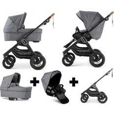 Emmaljunga NXT90 Travel System Flat Seat Outdoor Black Lounge Grey