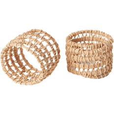 Servettringar Åhléns Home i Palmfiber PAMMY 2-Pack Bordstextil Beige Servettring 2st