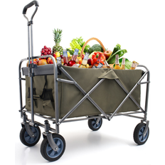 Utility Wagons Staykiwi 38 Inch Outdoor Garden Multipurpose Micro Collapsible Beach Trolley Cart