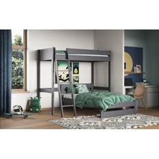 Tera Solid Wood High Sleeper with Small Double Bed Grey