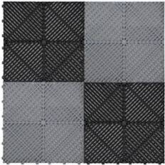 MonsterShop Vented Modular Interlocking Flooring Tiles & Edges 60 Black & 60