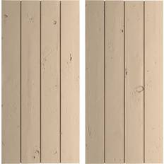 Windows Ekena Millwork Rustic Four Board 22 W x 82 H Faux Wood Shutters 22x82 Timber Window Shutter