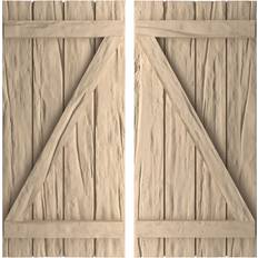 Windows Ekena Millwork Rustic 4 Board Spaced B-N-B Faux Wood Shutters 23.5x42 Window Shutter