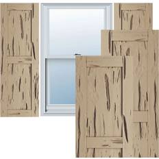 Windows Ekena Millwork Rustic Two Equal Panel Flat Panel Pecky Cypress Faux Wood Shutters Per Pair Timber Window Shutter