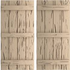 Windows Ekena Millwork Rustic Four Board 22 W x 66 H Pecky Cypress Timber Window Shutter