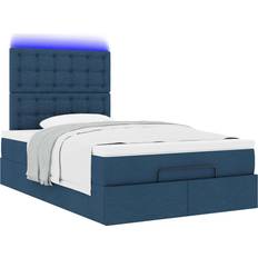 Bedpakketten vidaXL Ottoman Bed Met Matras En LED's 120x200 cm Stof Blauw