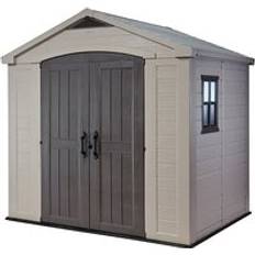 Keter Factor 8 x 6ft Double Door Outdoor Shed Beige/Brown (Building Area )
