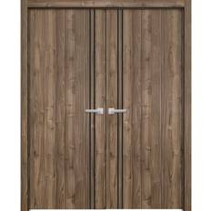 Doors SartoDoors Solid French Double Doors 48 80 Planum 0016 Walnut Interior Door (x)