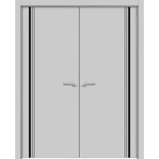 Interior Doors SartoDoors Solid French Double Doors 56 96 inches Planum 0011 Grey Matte Interior Door (x)