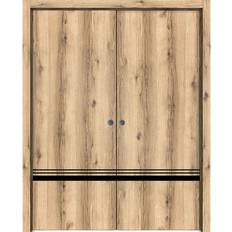 Interior Doors SartoDoors French Double Pocket Doors 72 84 inches Planum 0012 Oak Interior Door (x)