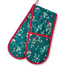 Pot Holders Catherine Lansfield Christmas Kitchen Double Oven Glove One Size Pot Holders Green