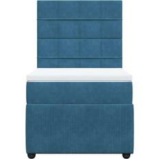 Bedpakketten vidaXL Boxspring Met Matras Fluweel Blauw 90x190 cm