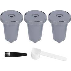 Tomtop Jms 3pcs Refillable Coffee Capsule with Brush Spoon Set
