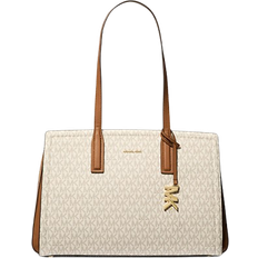 Michael Kors Laila Medium Signature Logo Tote Bag - Vanilla/Acorn