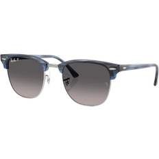 Ray-Ban Unisex Sunglass RB3016 Clubmaster - Striped Blue/On/Silver/Grey Gradient Polar