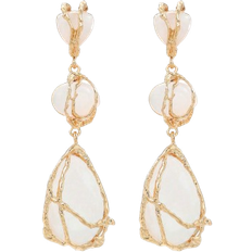 Shein New Boho Statement Resin Stone Long Dangle Earrings For Women Light Luxury Alloy Net Earrings Geometry Drop Earrings