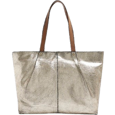 Gold Totes & Shopping Bags River Island Womens Gold Metallic Leather Shopper Bag One Size