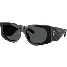 Kira Rectangle Sunglasses - Black/Dark Grey