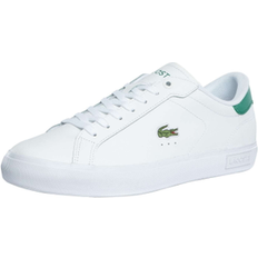 Lacoste Green Shoes Lacoste Powercourt 125 2 SMA Leather Trainers - White/Green