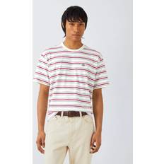 Dickies Unisex T-shirts Dickies Lewistown T-shirt Med Striber - Hvid/Rød
