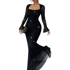 Shein Elegantes Party Kleid mit Ausschnitt - Schwarz