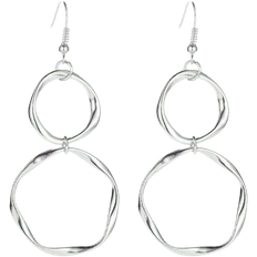 Shein pair INS Style Simple Hollow Round Earrings For Women Personalized Exaggerated Geometric Alloy Ear Drops Suitable For Daily Wear