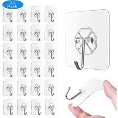 Transparent Towel Hooks HKHBJS 24pcs Self-adhesive Towel Hook 8 Kg